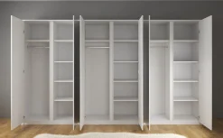 Malibu - Kledingkast 6-deurs - Wit - 340x53x197 cm