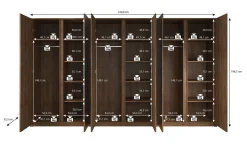 Malibu - Kledingkast 6-deurs - Wit - 340x53x197 cm