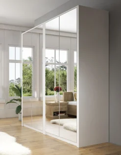 Malibu - Kledingkast 4-deurs - Wit - 227x53x197 cm