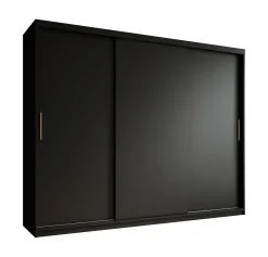 Mandalin - Kledingkast met schuifdeuren - Zwart - 250x62x200 cm