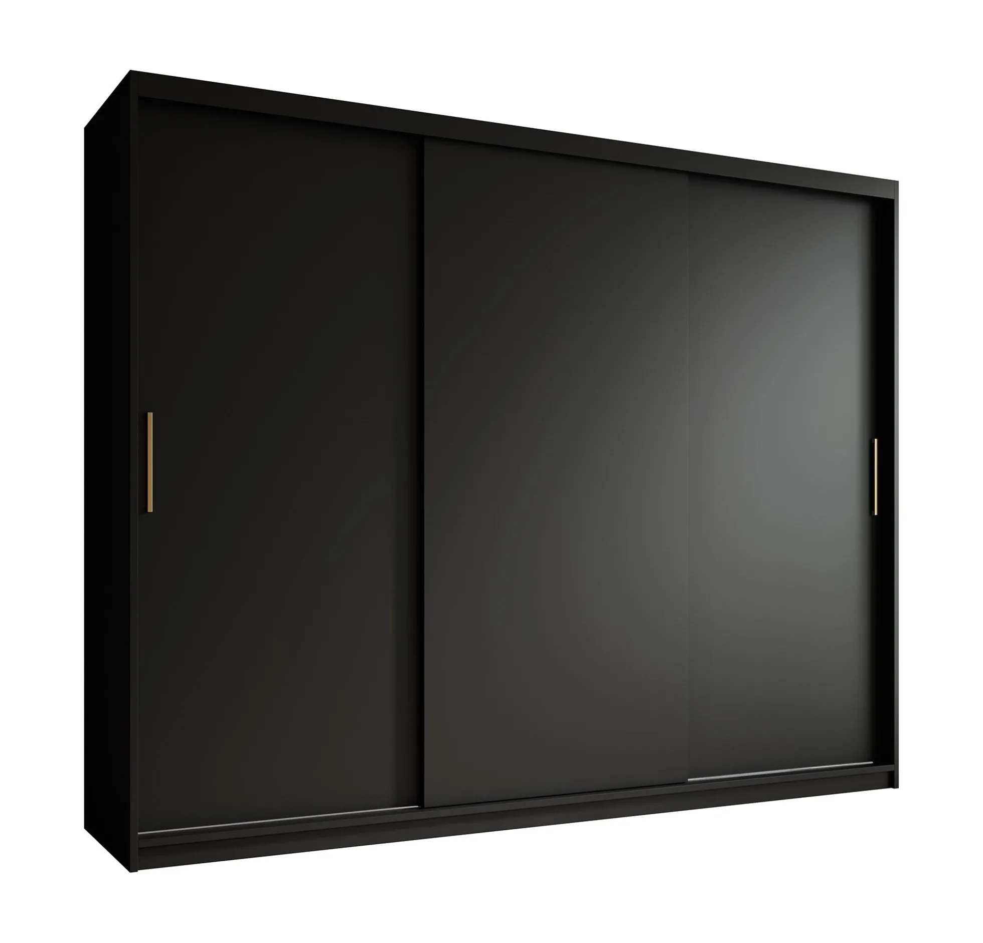 Mandalin - Kledingkast met schuifdeuren - Zwart - 250x62x200 cm