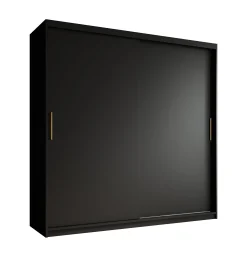 Mandalin - Kledingkast met schuifdeuren - Zwart - 200x62x200 cm