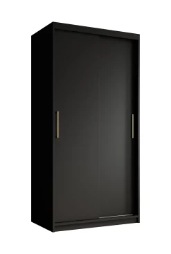 Mandalin - Kledingkast met schuifdeuren - Zwart - 100x62x200 cm