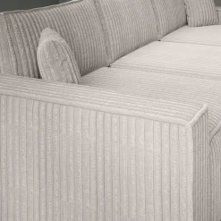 Manolo - Hoekbank 3-zits met chaise longue - Ribstof beige - Rechts