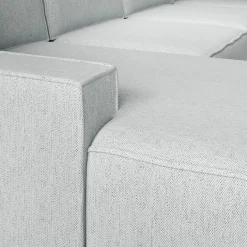 Manolo - Hoekbank 5-zits met chaise longue - Stof grijs - Links