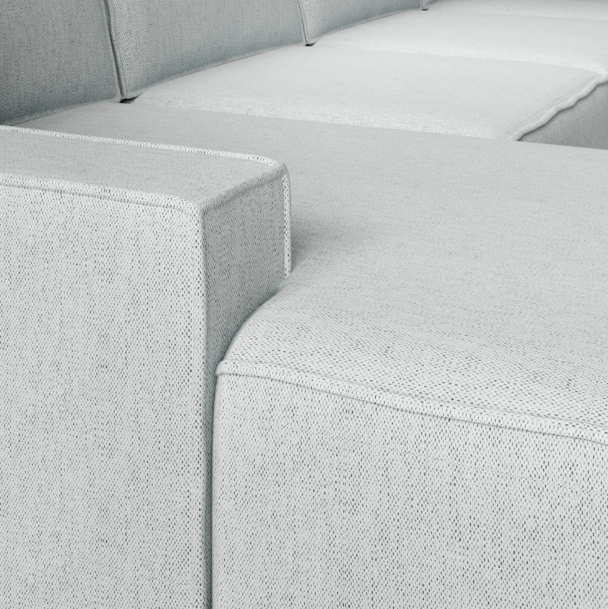 Manolo - Hoekbank 5-zits met chaise longue - Stof grijs - Links