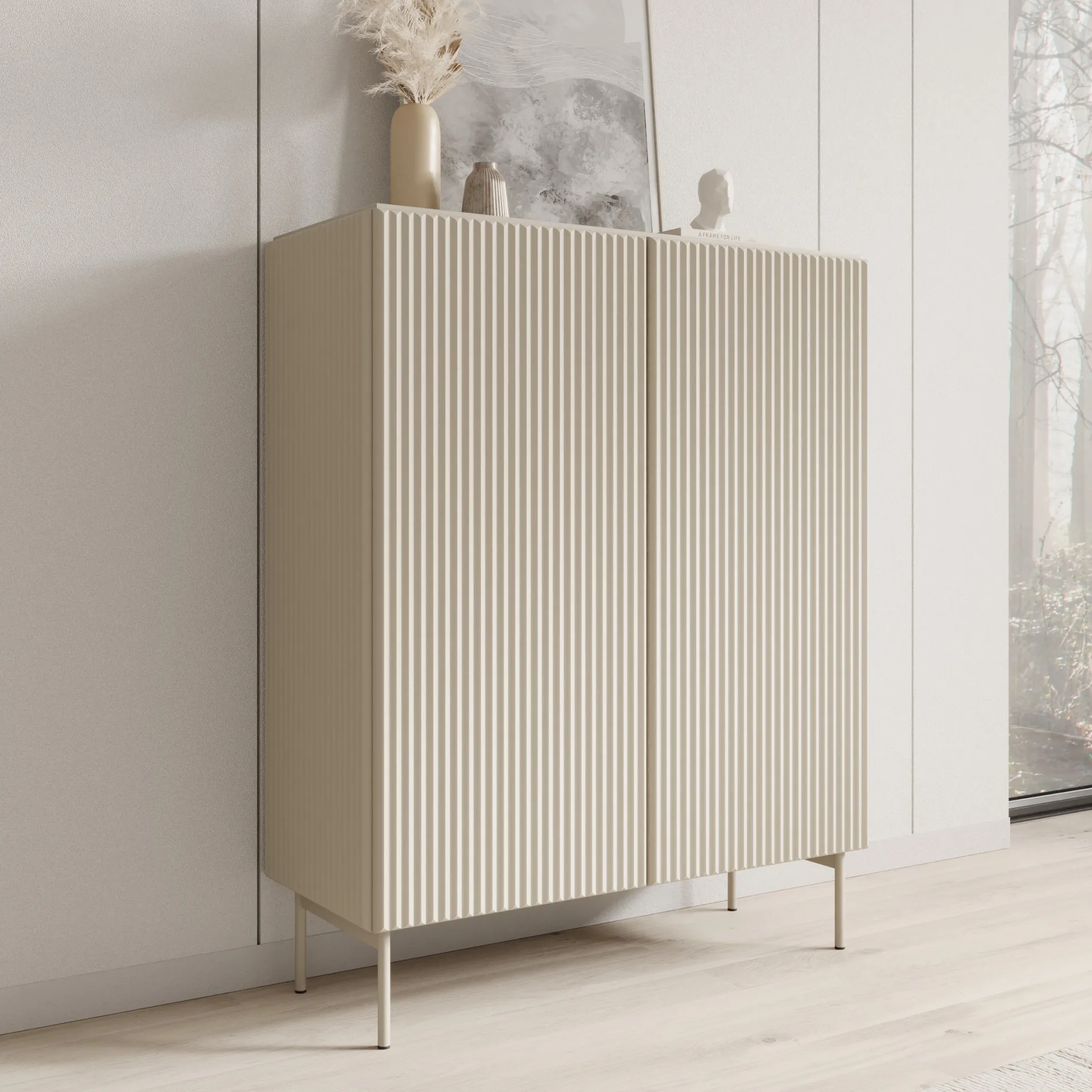 Marajo - Dressoir - Beige - 99x40x123 cm
