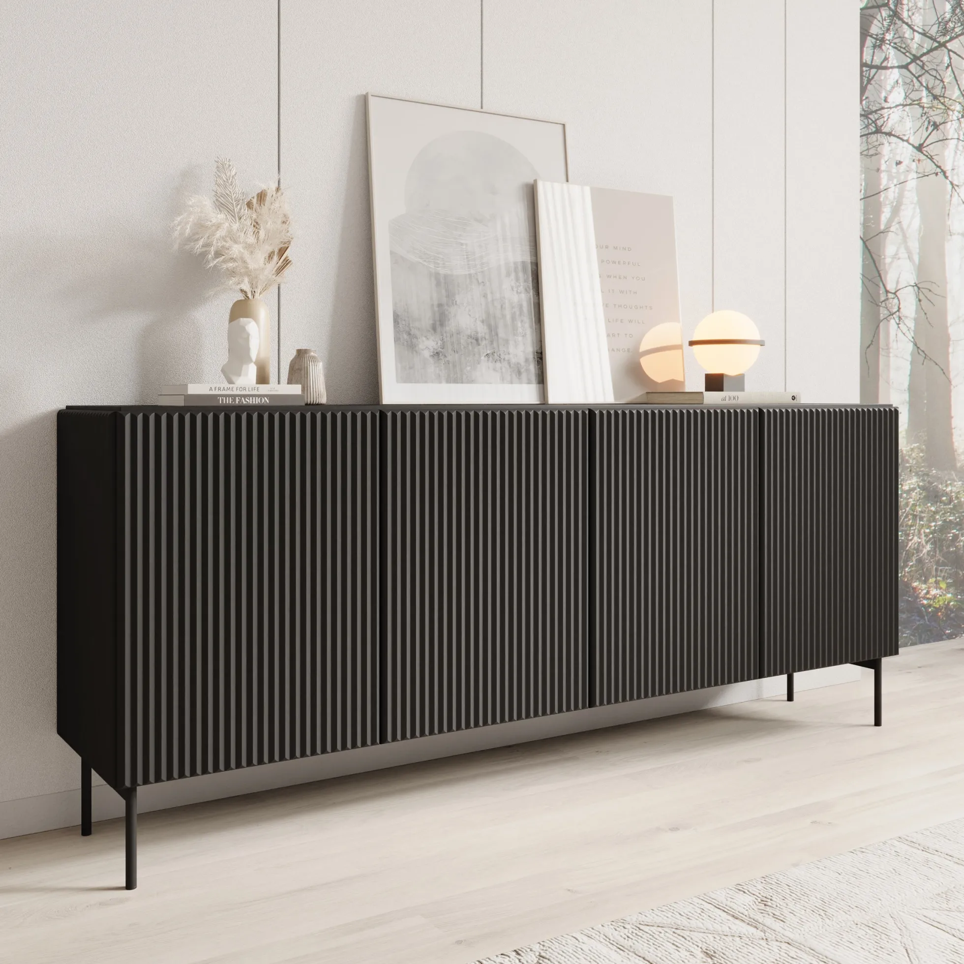 Marajo - Dressoir - Zwart - 195x40x81 cm