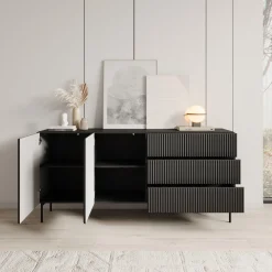 Marajo - Dressoir - Zwart - 177x40x81 cm