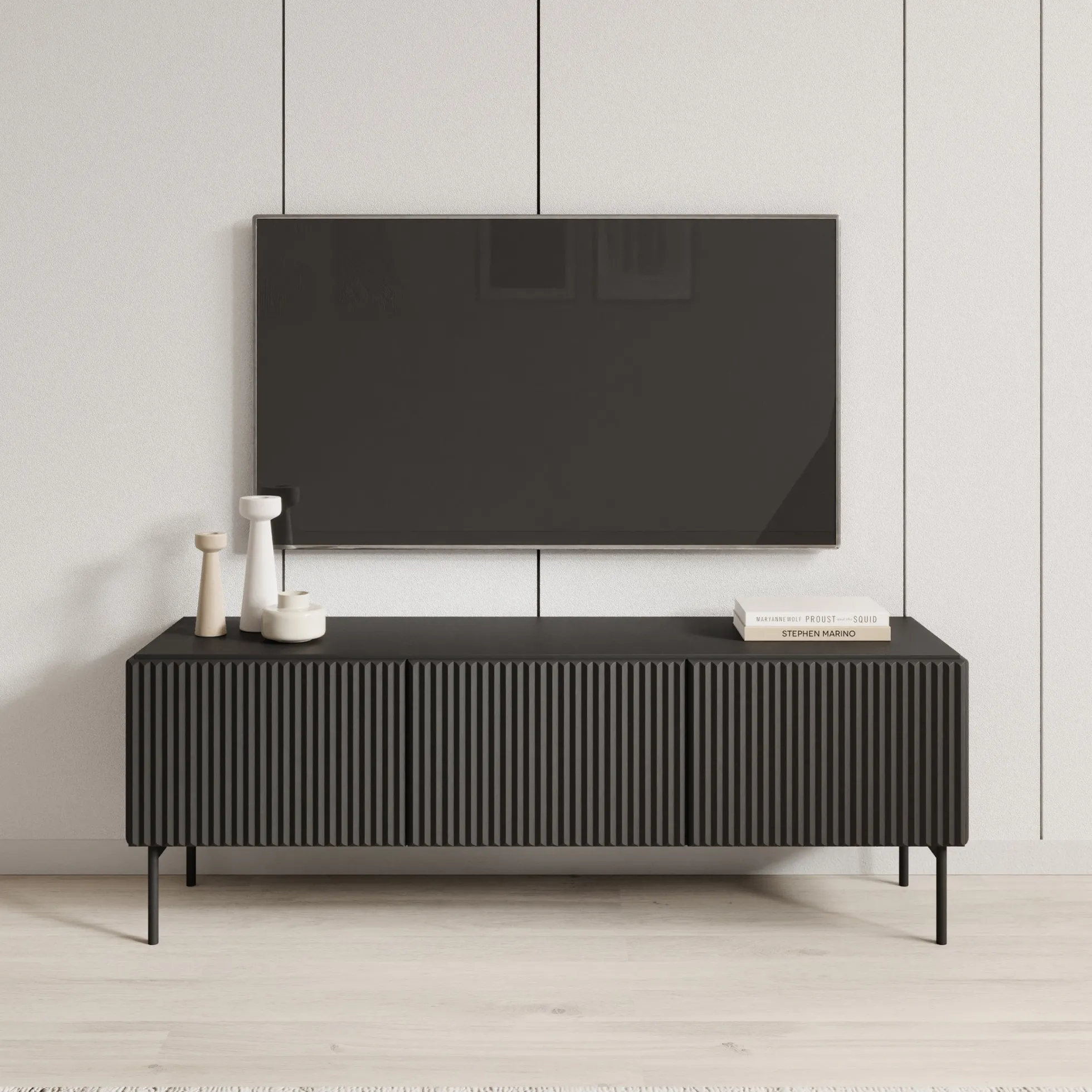 Marajo - TV-Meubel - Zwart - 147x40x51 cm