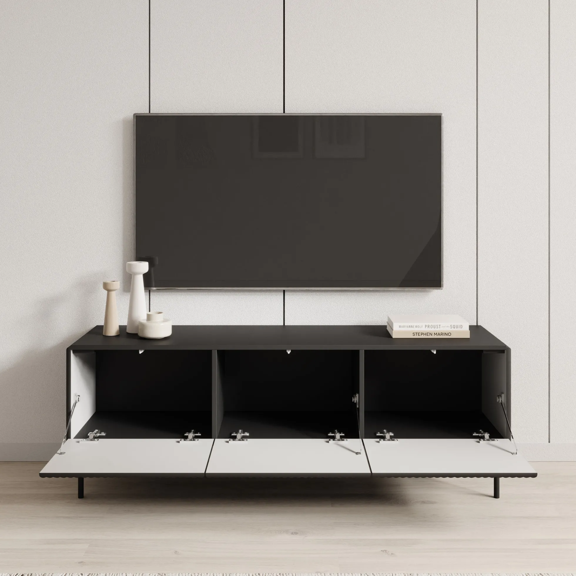 Marajo - TV-Meubel - Zwart - 147x40x51 cm