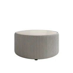 Marano - Salontafel - Fluffy ribstof grijs - 89x89x42 cm