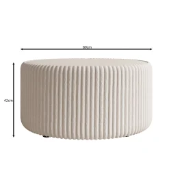 Marano - Salontafel - Fluffy ribstof grijs - 89x89x42 cm