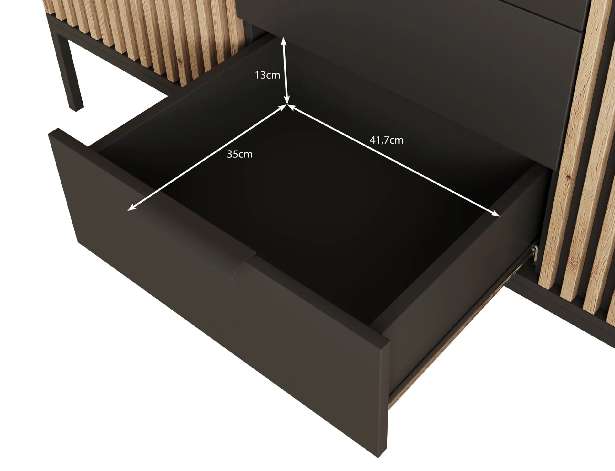 Marbella - Dressoir - Zwart - 150x40x80 cm