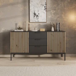 Marbella - Dressoir - Zwart - 150x40x80 cm