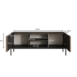 Marbella - TV-Meubel staand - Zwart - 150 cm