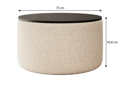 Marcio - Salontafel - Teddystof beige