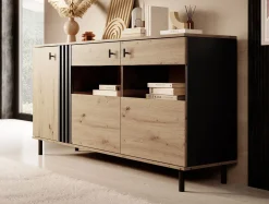 Marcos 2 - Dressoir - Eiken/antraciet - 165x40x82 cm