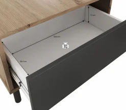 Marcos - Salontafel met lade - Eiken/antraciet