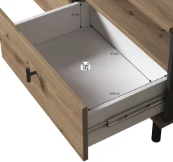Marcos - TV-Meubel - Eiken/antraciet - 165 cm