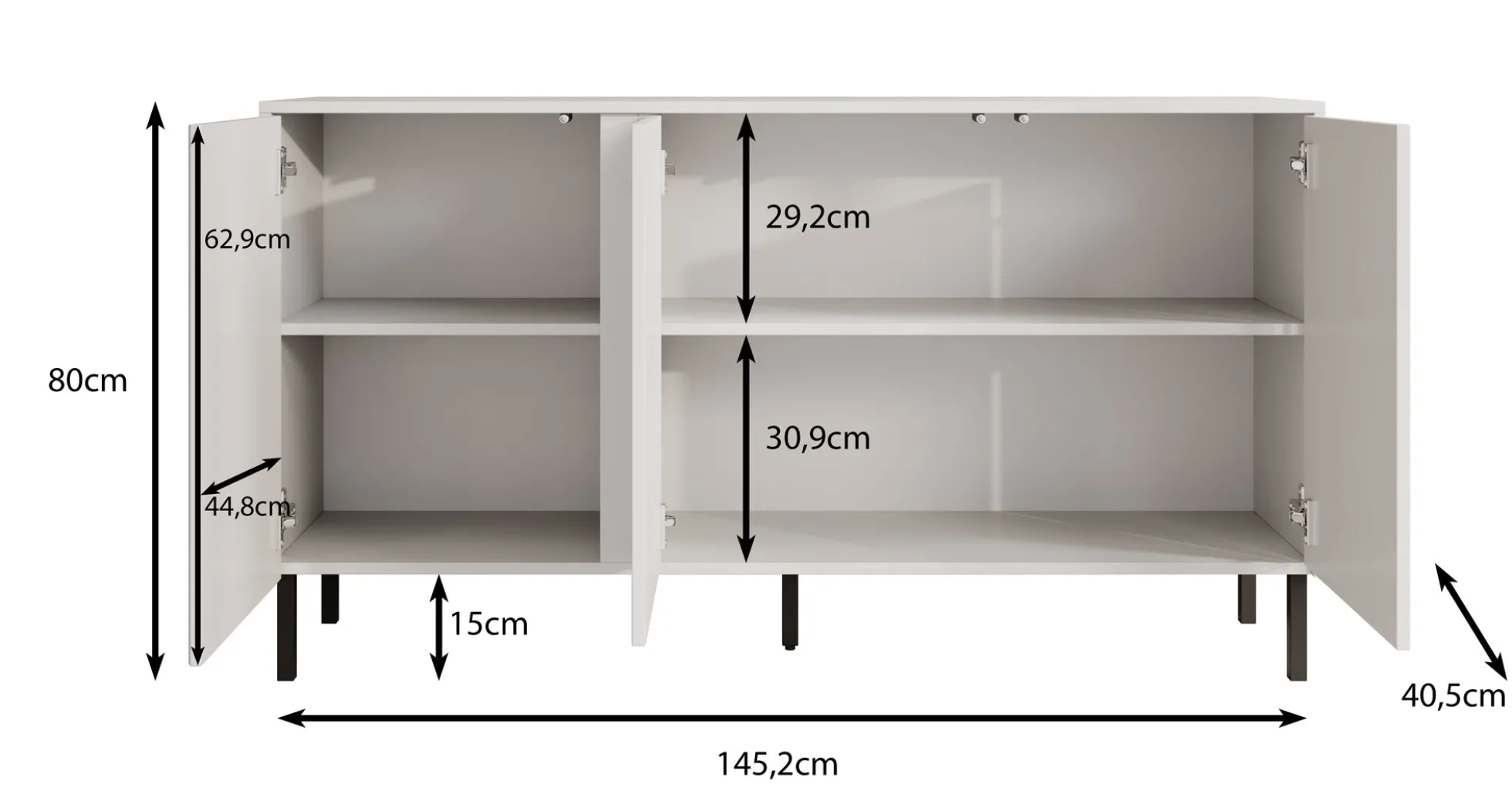 Margareth - Dressoir - Eiken - 145x41x80 cm