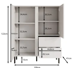 Margareth - Dressoir - Eiken - 100x41x122 cm
