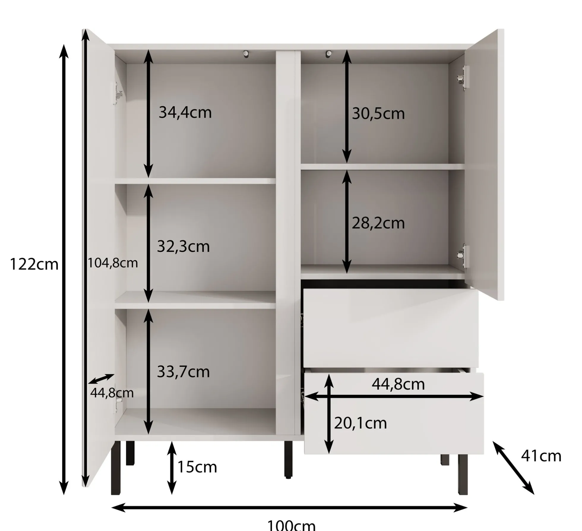 Margareth - Dressoir - Eiken - 100x41x122 cm
