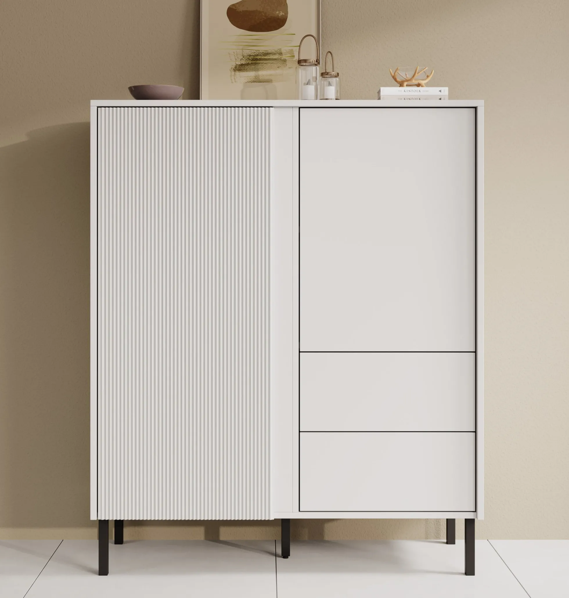 Margareth - Dressoir - Wit - 100x41x122 cm