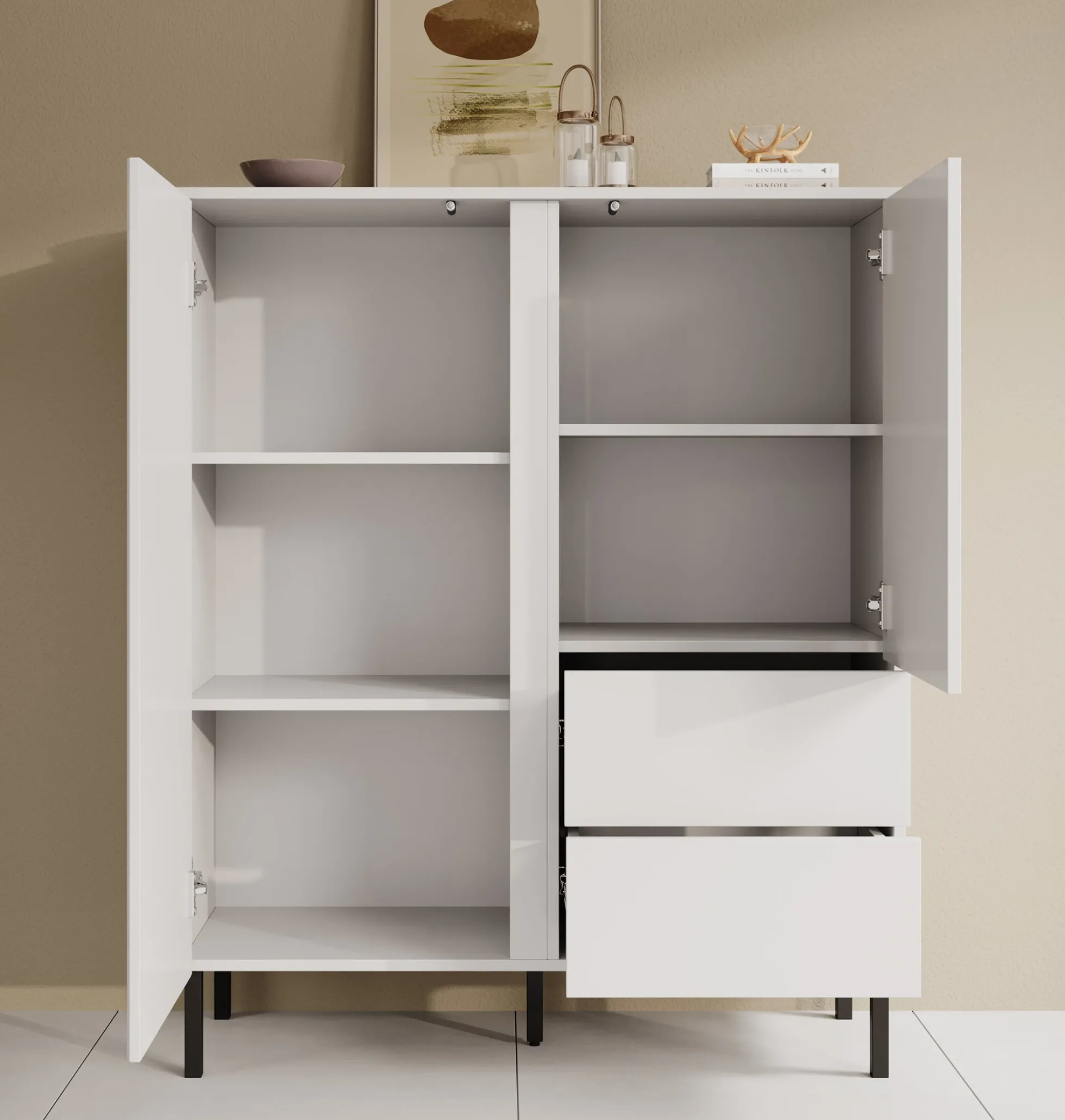 Margareth - Dressoir - Wit - 100x41x122 cm