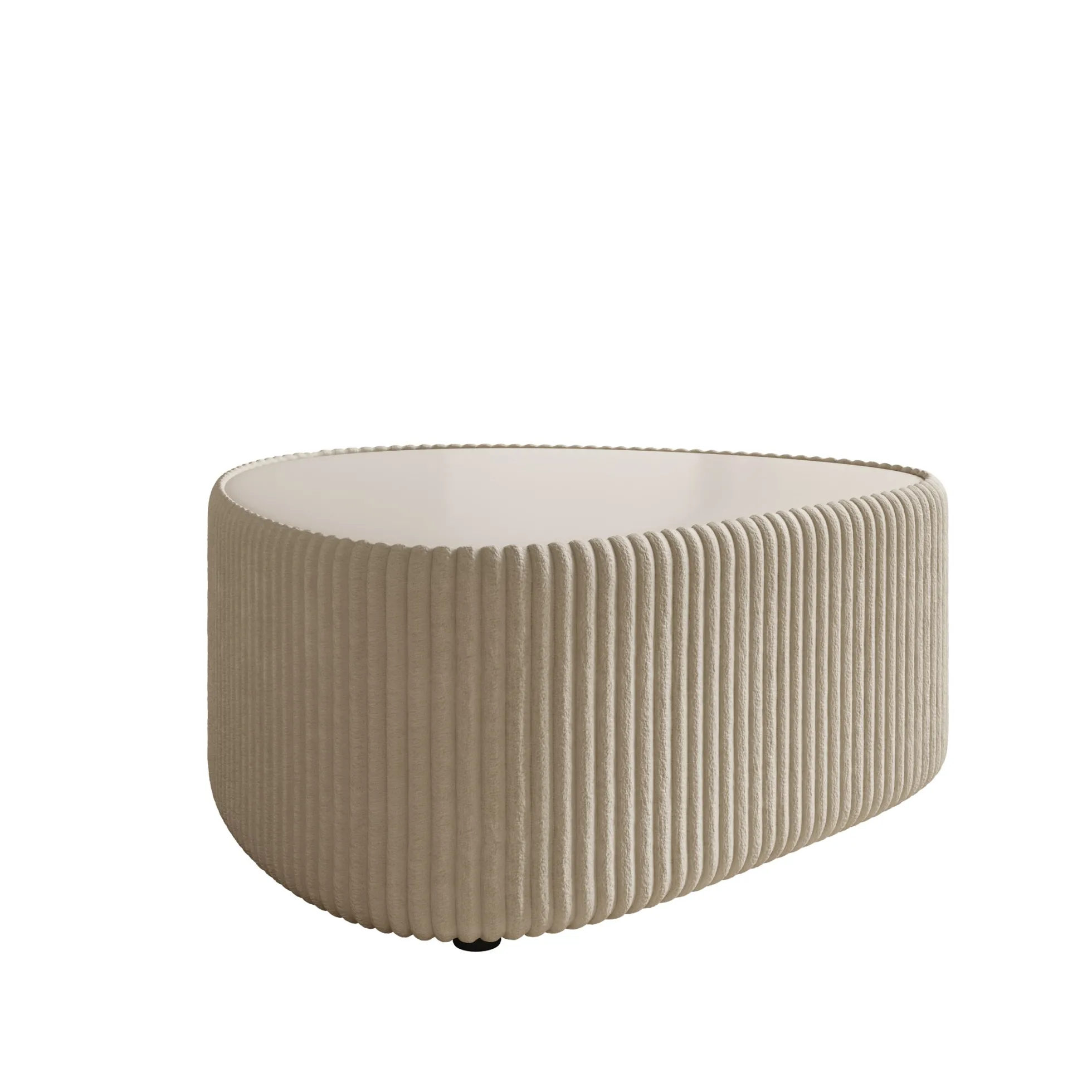 Marlen - Salontafel - Fluffy ribstof beige - 96x89x42 cm