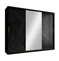Marmer 2 - Kledinkast met schuifdeuren - Zwart - 250x62x200 cm