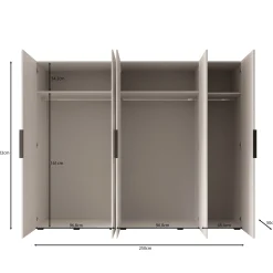 Marquesa - Kledingkast - Beige - 250x50x202 cm
