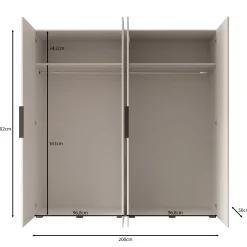 Marquesa - Kledingkast - Beige - 200x50x202 cm