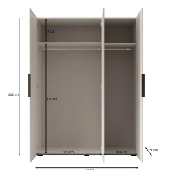 Marquesa - Kledingkast - Zwart - 150x50x202 cm