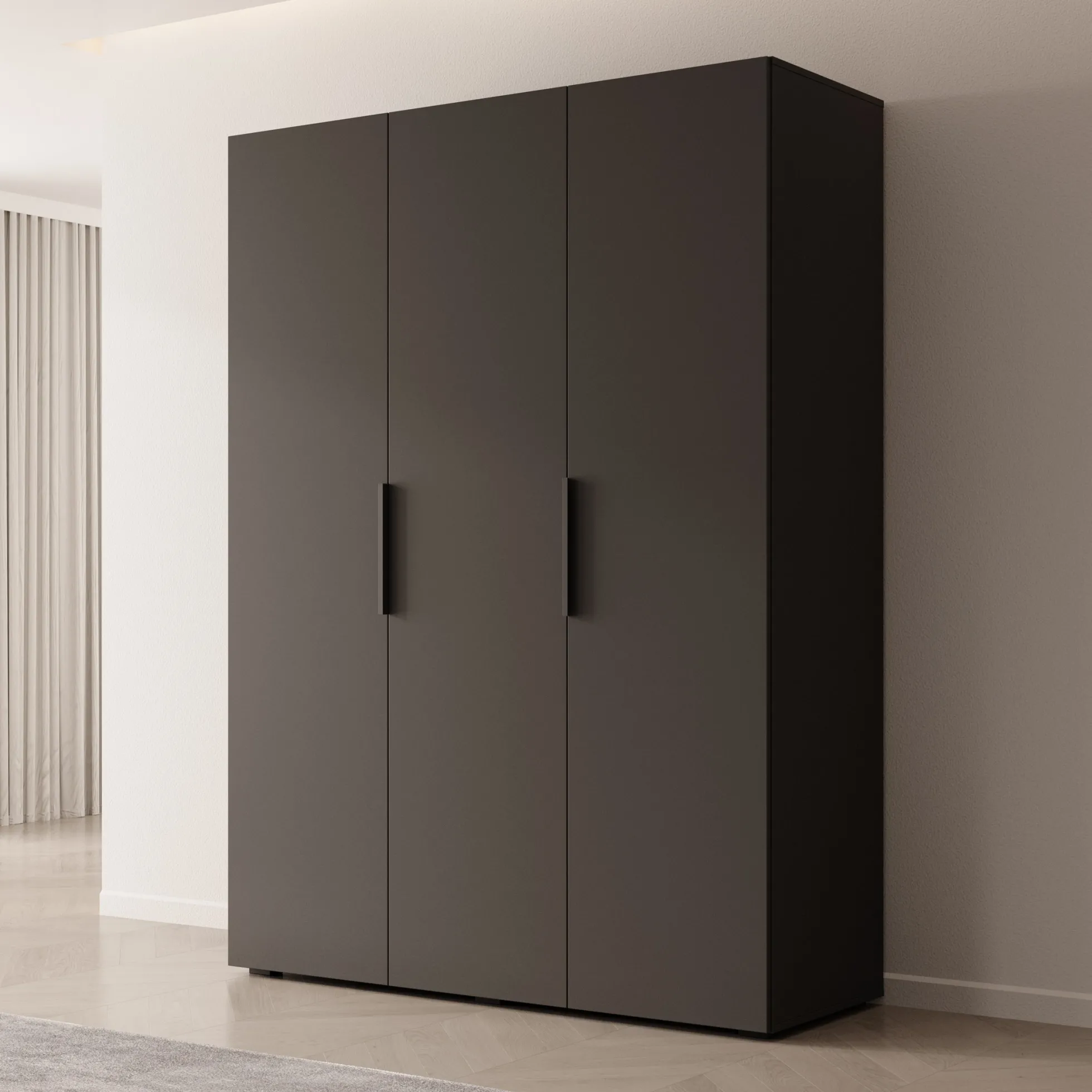 Marquesa - Kledingkast - Zwart - 150x50x202 cm