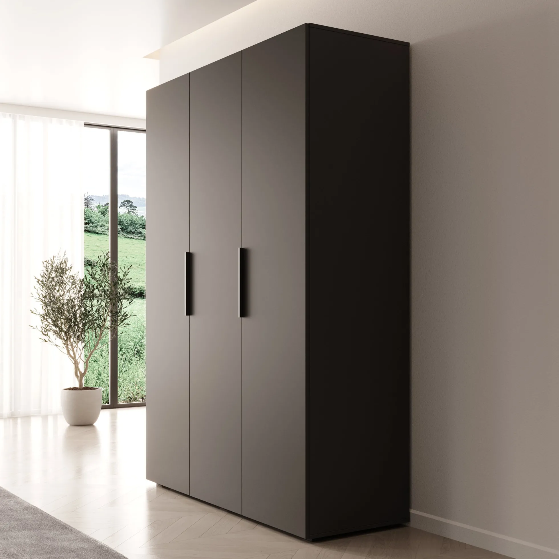 Marquesa - Kledingkast - Zwart - 150x50x202 cm