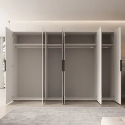 Marquesa - Kledingkast met spiegel - Wit - 300x50x202 cm