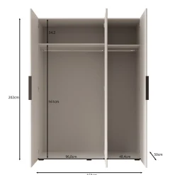 Marquesa - Kledingkast met spiegel - Eiken - 150x50x202 cm