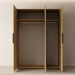 Marquesa - Kledingkast met spiegel - Eiken - 150x50x202 cm