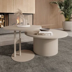Mastro - Salontafel set van 2 - Beige - 58-75 cm