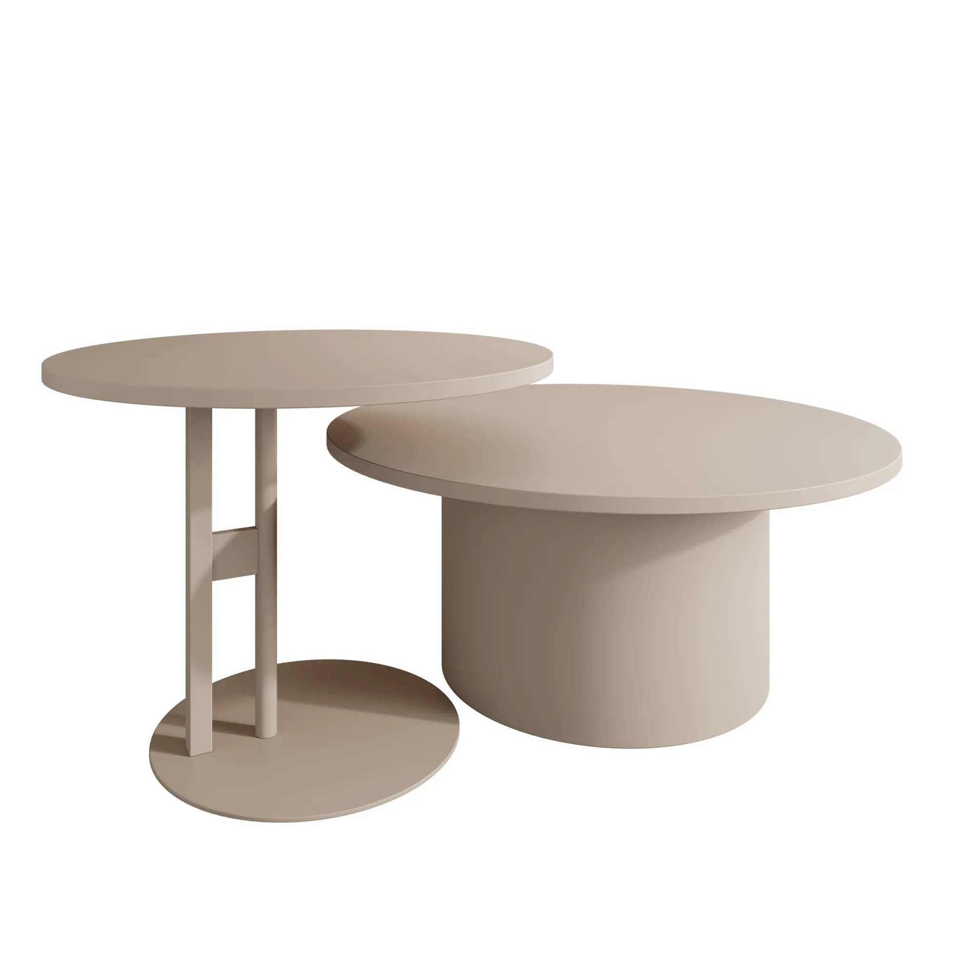 Mastro - Salontafel set van 2 - Beige - 58-75 cm