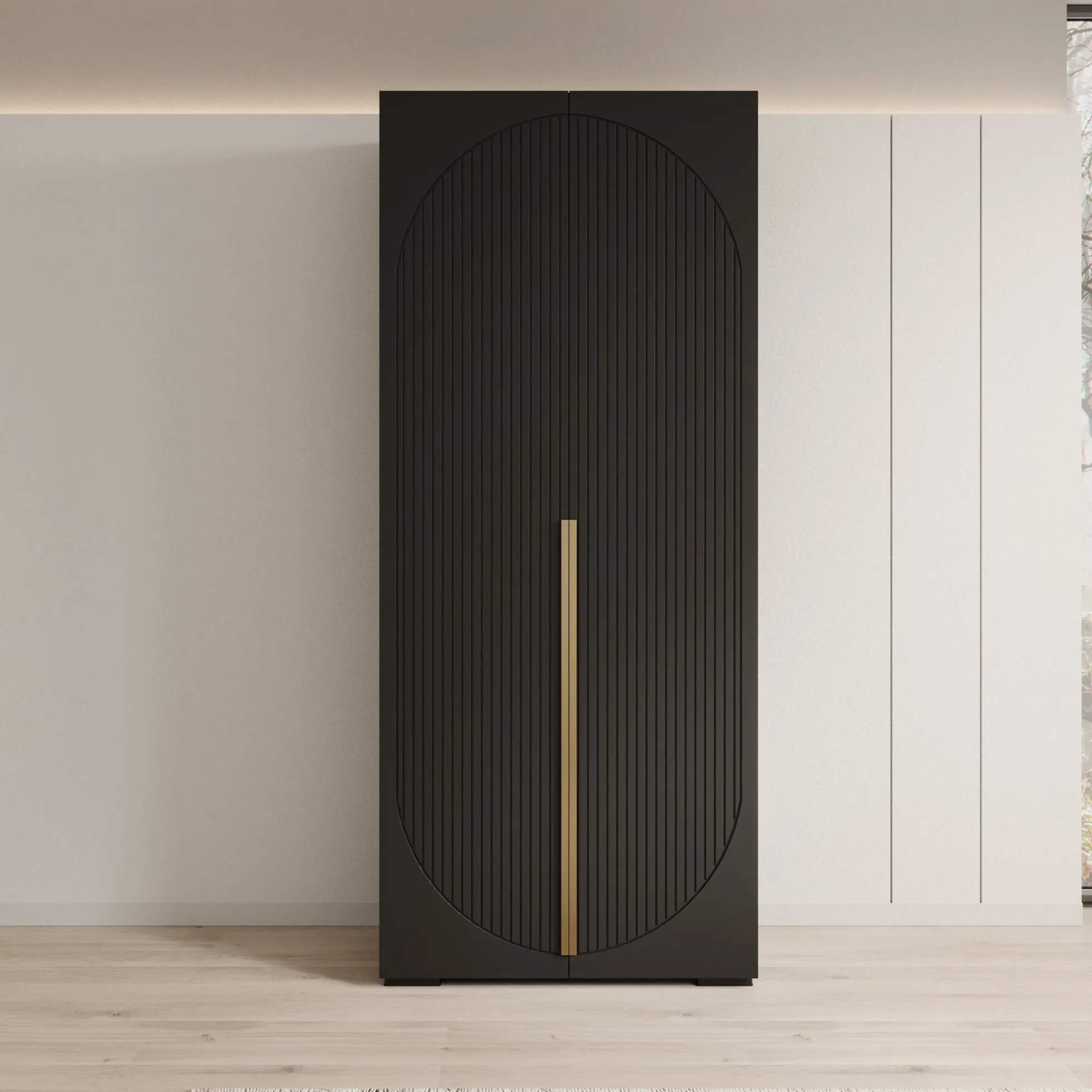 Mayfair - Kledingkast 2-deurs - Zwart - 100x47x237 cm