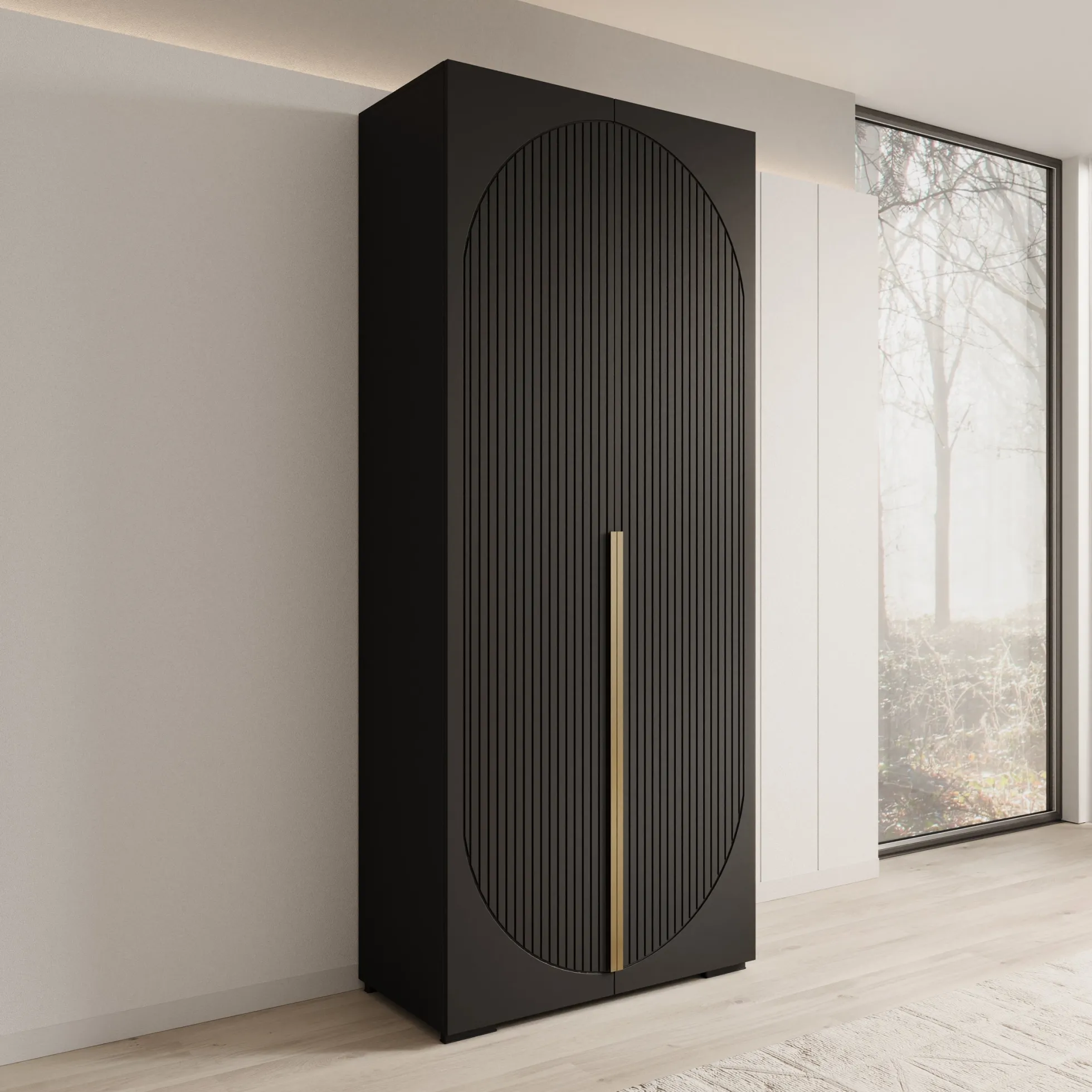 Mayfair - Kledingkast 2-deurs - Zwart - 100x47x237 cm