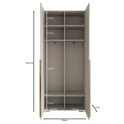 Mayfair - Kledingkast 2-deurs - Wit - 100x47x237 cm