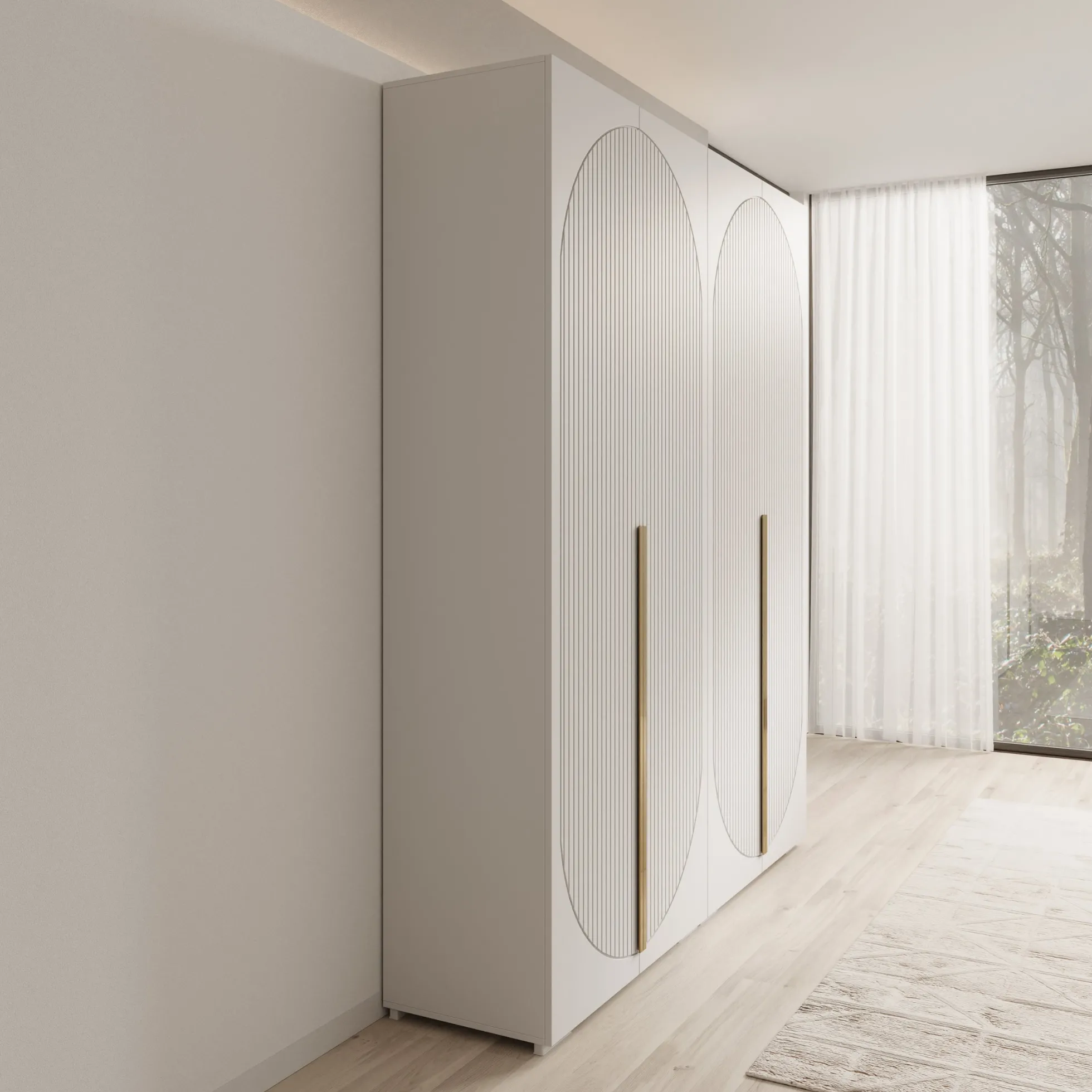 Mayfair - Kledingkast 4-deurs - Wit - 200x47x237 cm