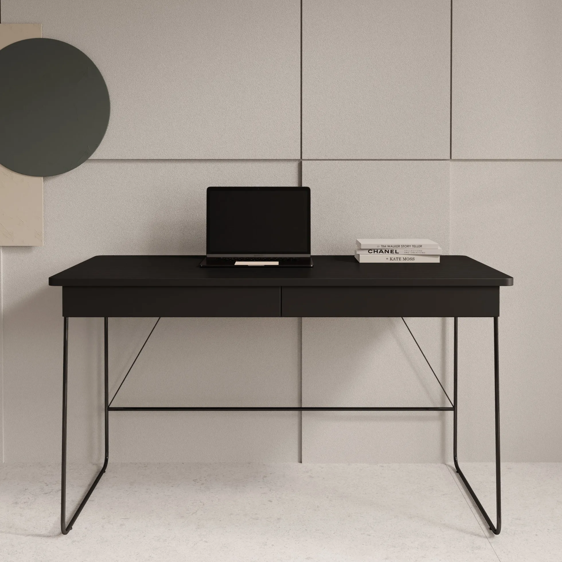 Medea - Bureau - Zwart - 135x67x77 cm