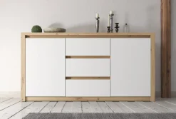 Melody - Dressoir - Wit/eiken - 140x43x80 cm