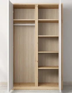 Melody - Kledingkast 2-deurs - Wit/eiken - 90x53x197 cm