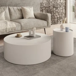 Mesa - Salontafel set van 2 - Wit - 90x32 cm