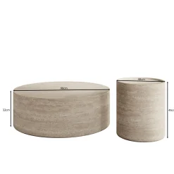 Mesa - Salontafel set van 2 - Wit - 90x32 cm